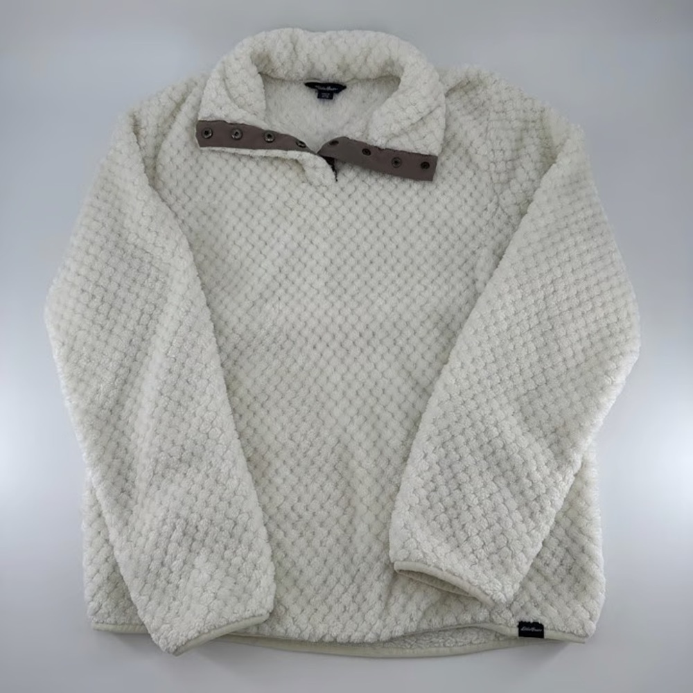 ✨Women’s Eddie Bauer Sherpa Pullover Snap Collar Size Small